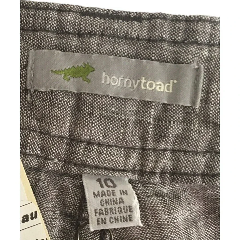 Horny Toad Linen Shorts Women's Size 10 Charcoal Gray Lightweight Lithe NEW NWT
